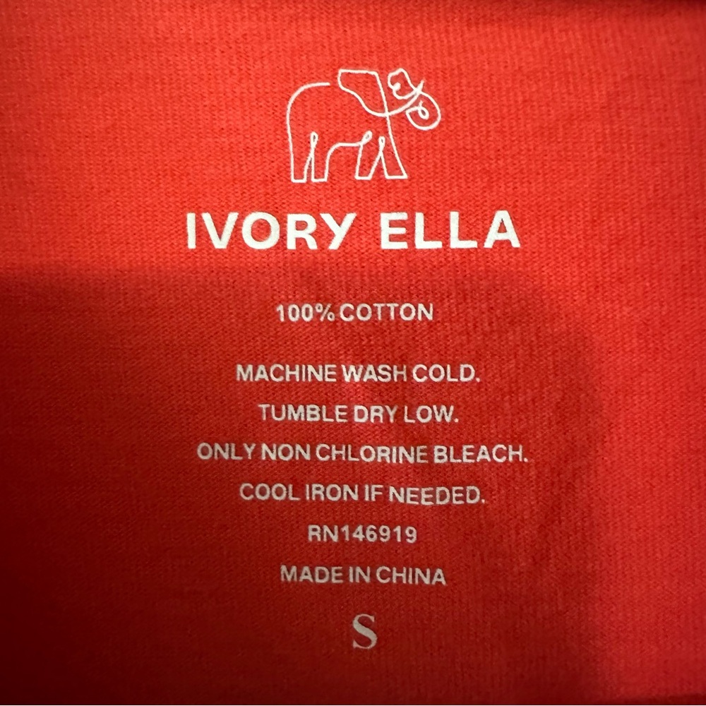 Ivory Ella Shirt Womens sz Small Red Ho Ho Ho Christmas Elephant Holiday NWT - Picture 3 of 6